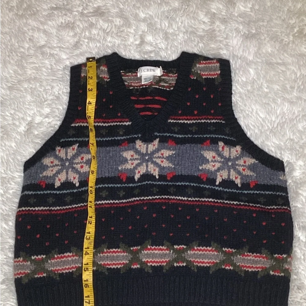 J.crew vintage wool knit jacquard vest size small
